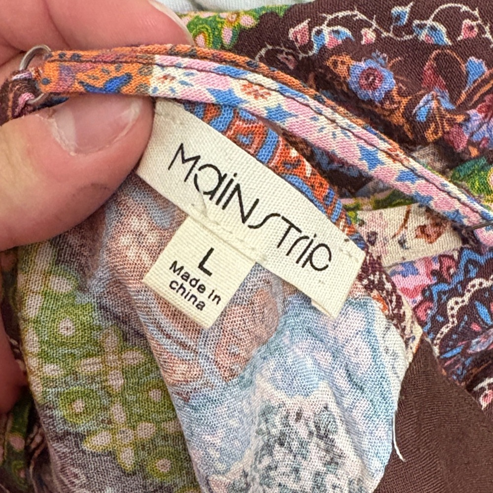 Main Strip Multicolor Patchwork Top - Picture 2 of 3